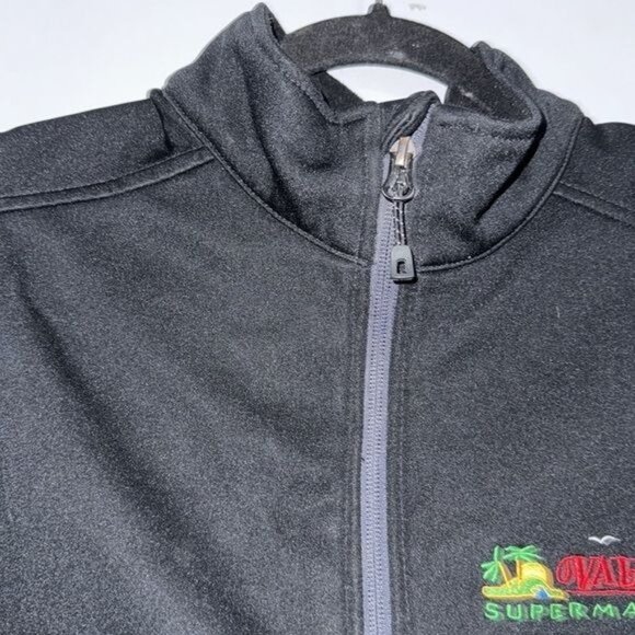 Vallarta Supermarkets Womens Black & Gray Zip-Up Vest With Embroidered Logo Size - Picture 2 of 8
